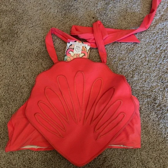 FARM Rio Vibrant Red Shell Bikini Top - Picture 4 of 6